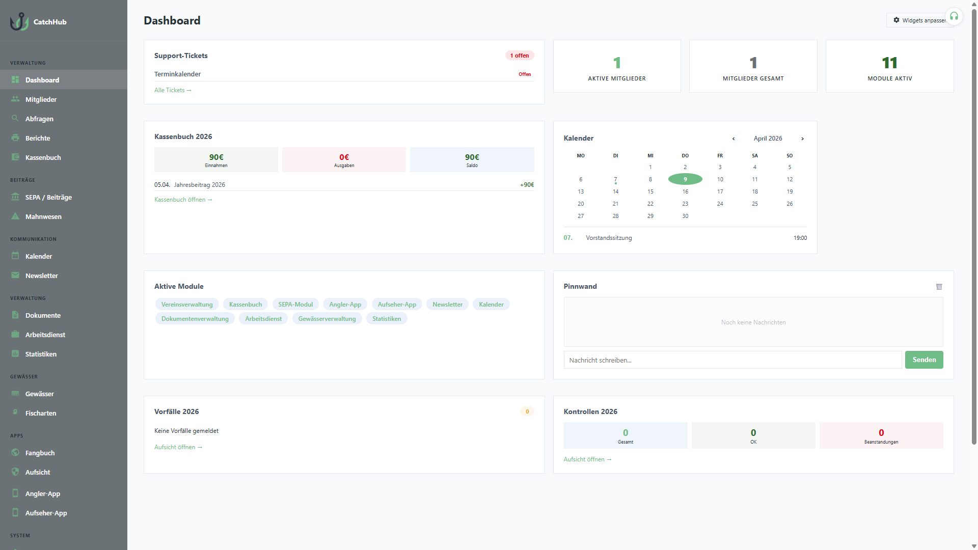 CatchHub Dashboard